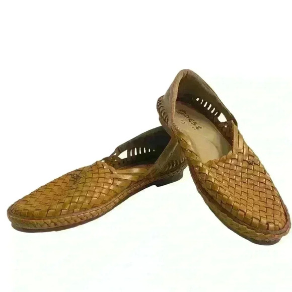 Desk Hangover “Holas” Woven Leather Flats Size 10 - Picture 2 of 9